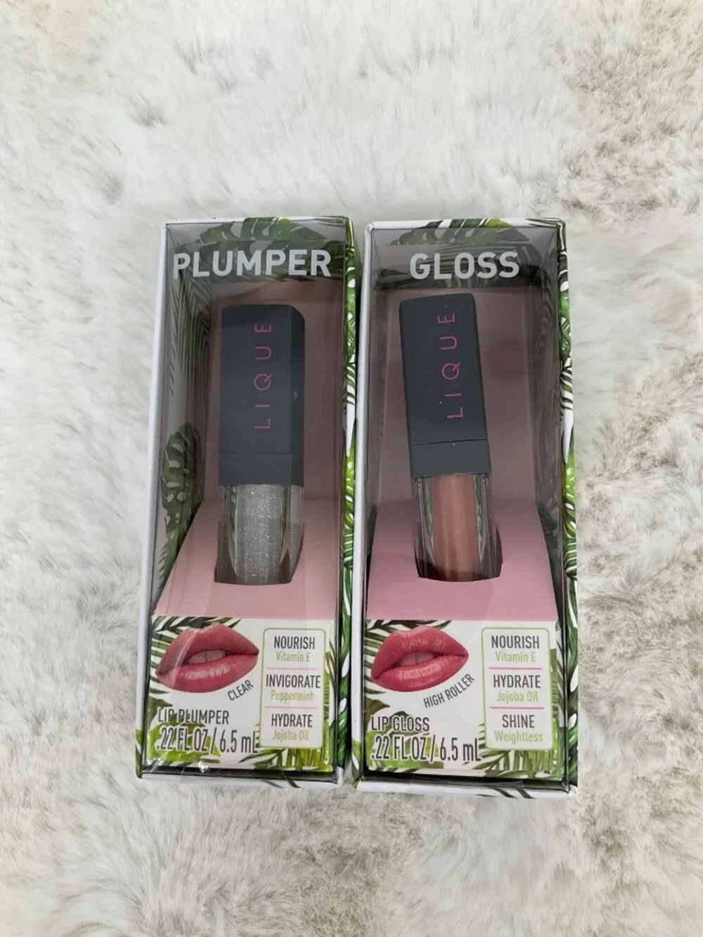 LIQUE Lip Care Lip Gloss High Roller & Lip Plumper Clear 2 pc lot NEW sealed